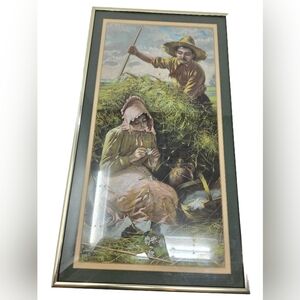 Harry Roseland He Loves Me Print On The Farm Man Admiring Women Pulling Petals